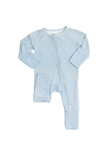 Blue Mini Stripe Romper