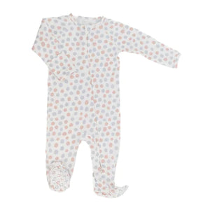 Grey Polka Dot Zipper Footie