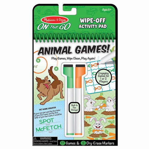 Animal Games Wipe off Pad-30171