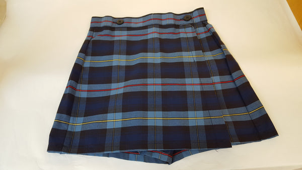 Plaid button front skort