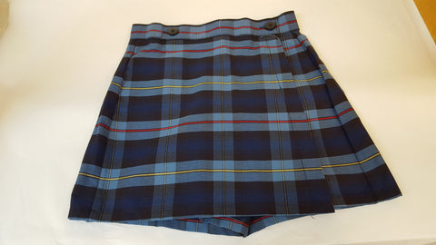 Plaid button front skort