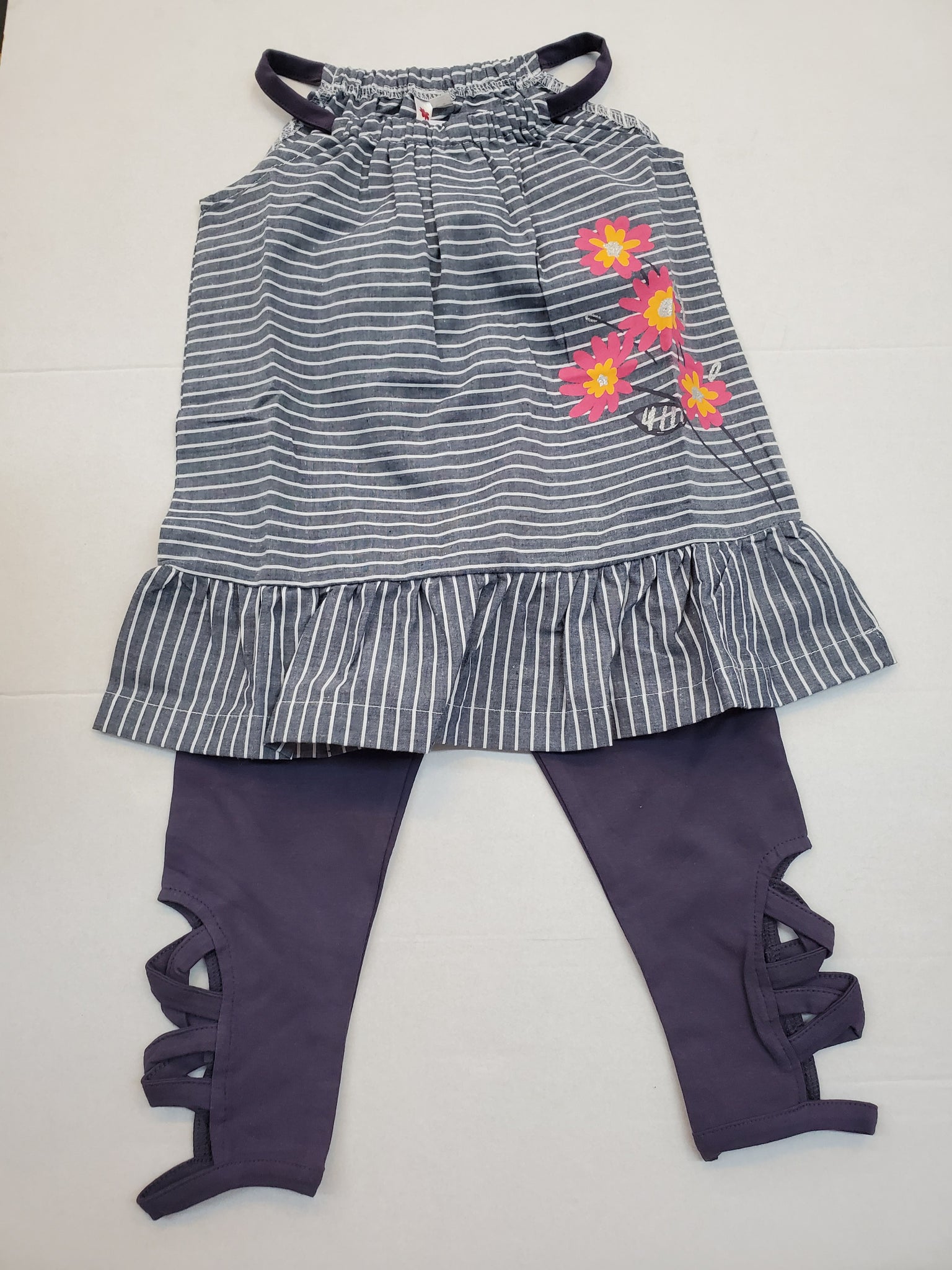 Grey Stripe Dress w/capri