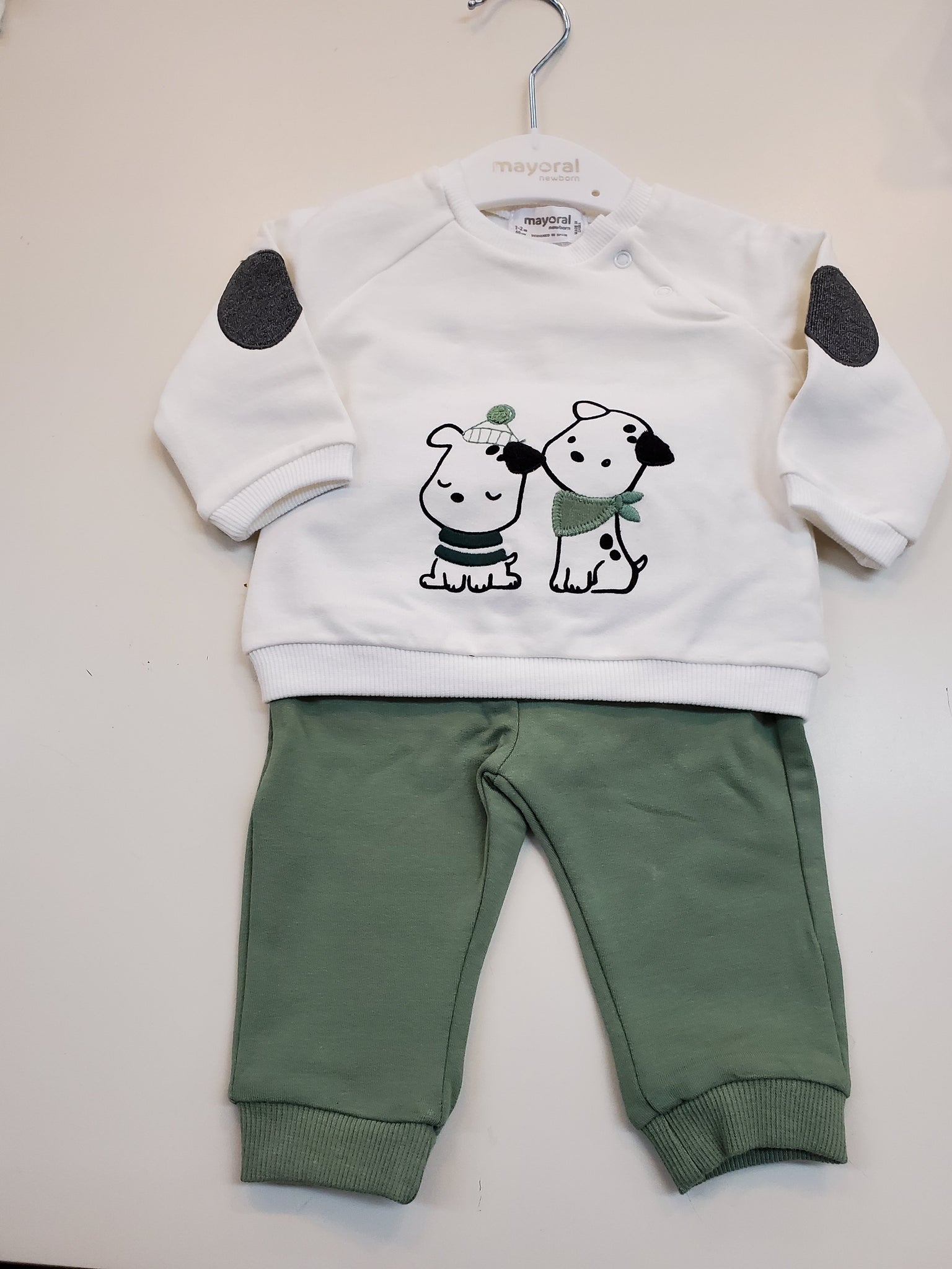 Cream Jog Set w/2 dogs