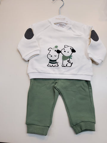 Cream Jog Set w/2 dogs