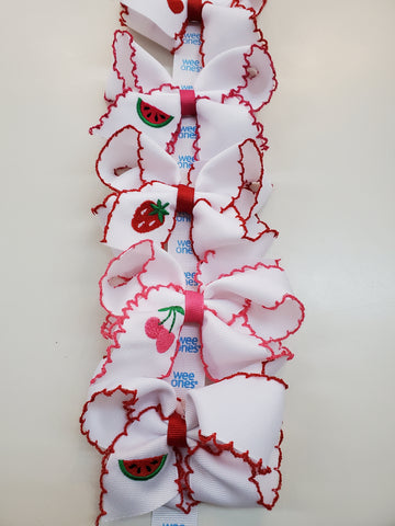 Medium Embroidered Scallop Bow