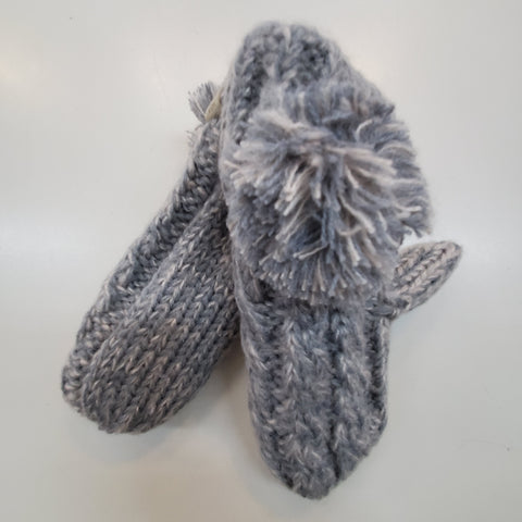 Multi-tone Double Pom Fuzzy Lined Mittens