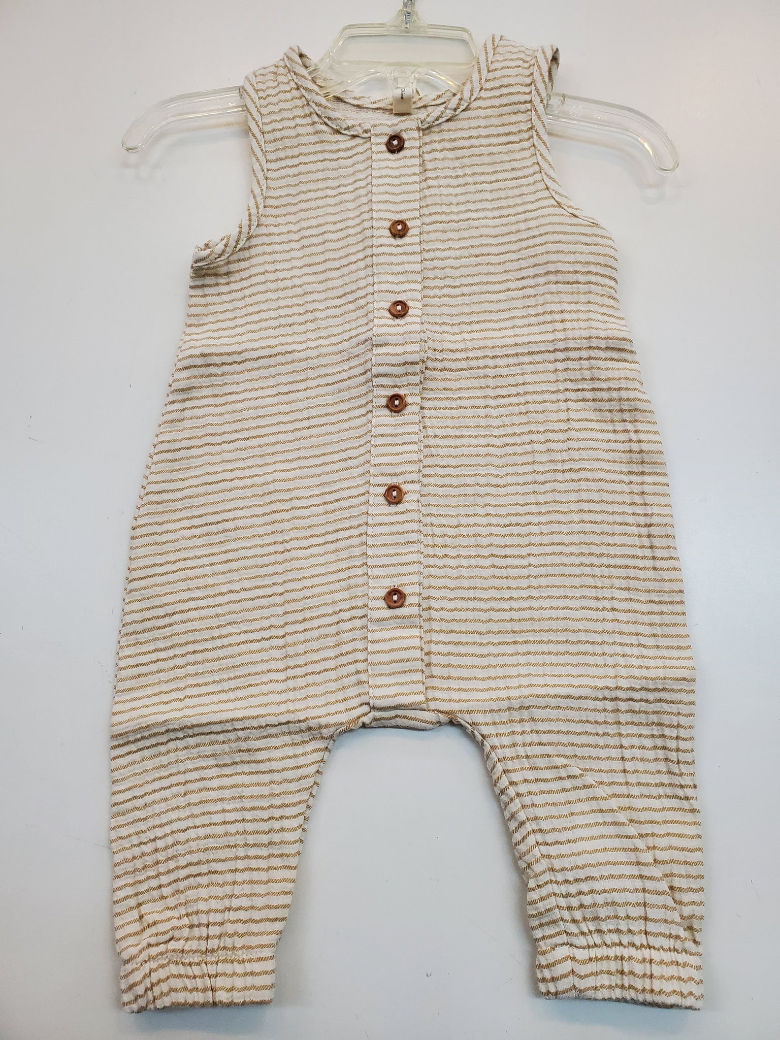 Ocre Woven Stripe Jumpsuit