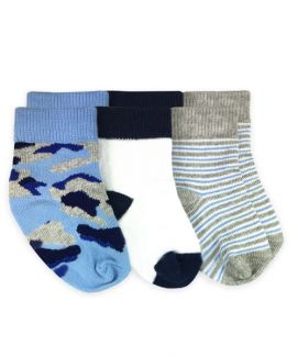 Camo, Stripe, Solid Pattern Crew Socks-3 pr.-Infant