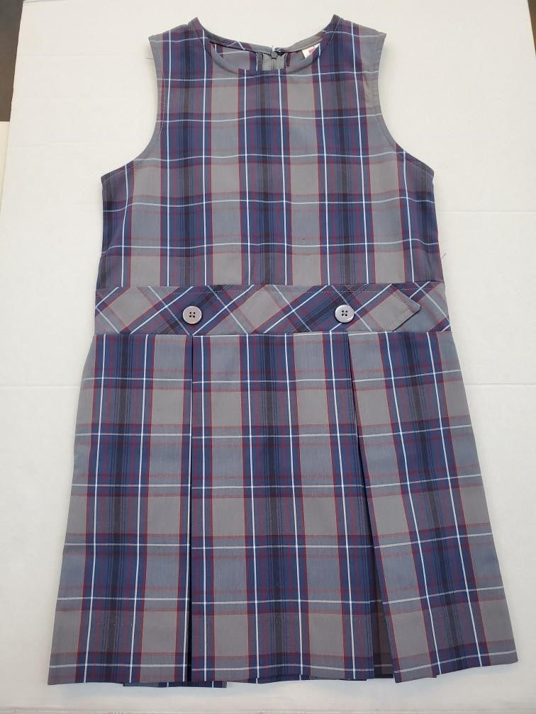 Plaid 53-Girls Drop Waist Jumper