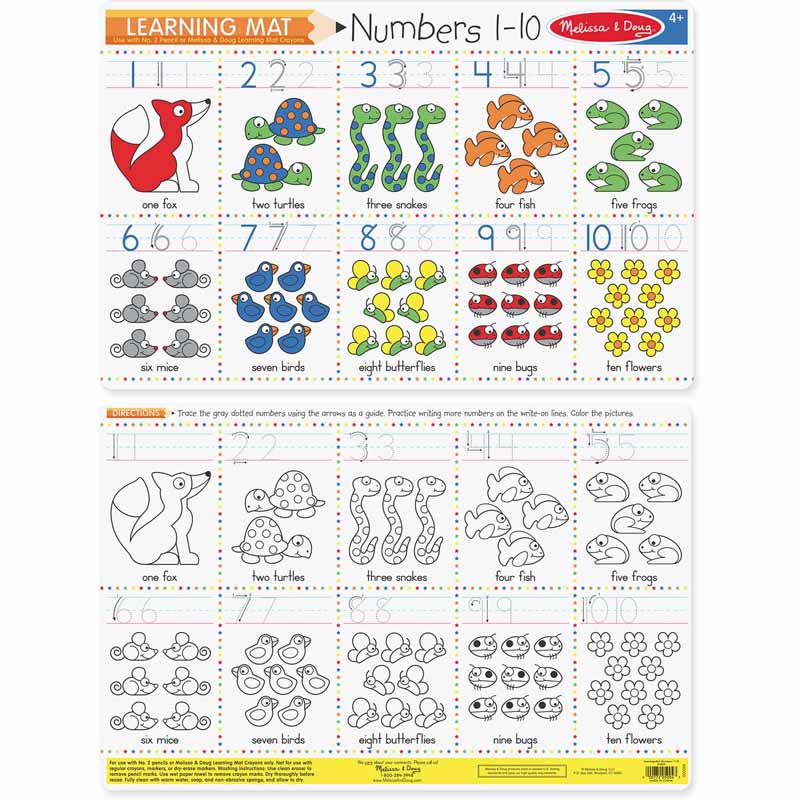 Numbers 1-10 Learning Mat