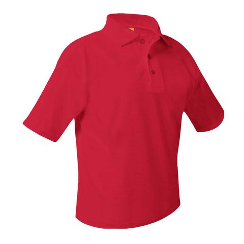 Red Picque Knit Short Sleeve Shirt-Unisex
