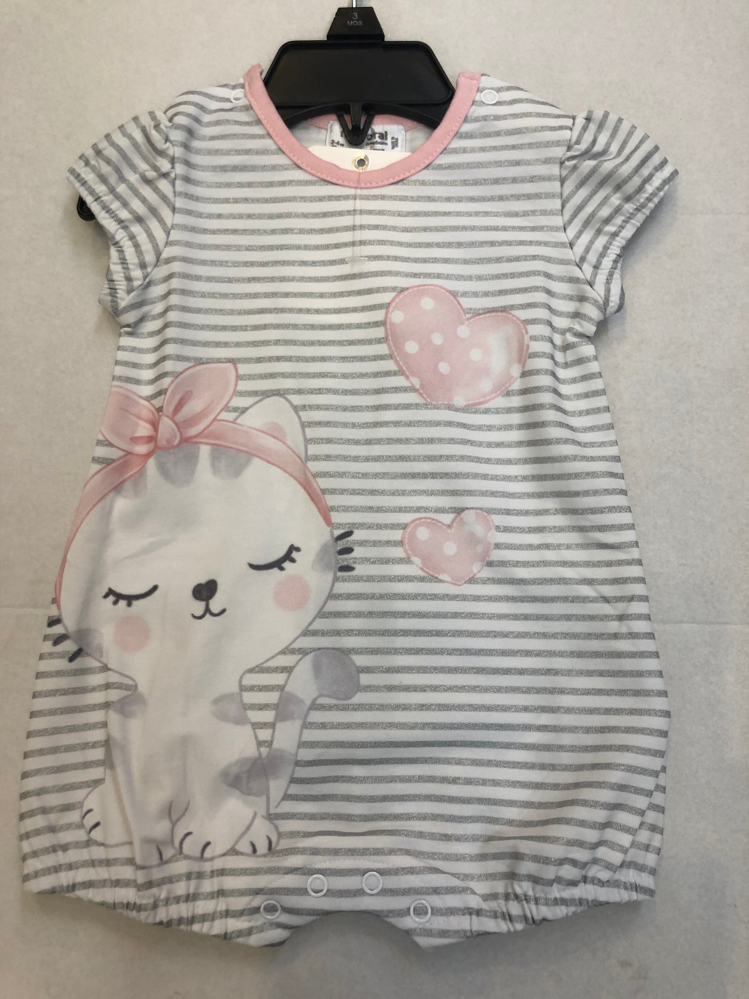 Grey Stripe Kitty Romper