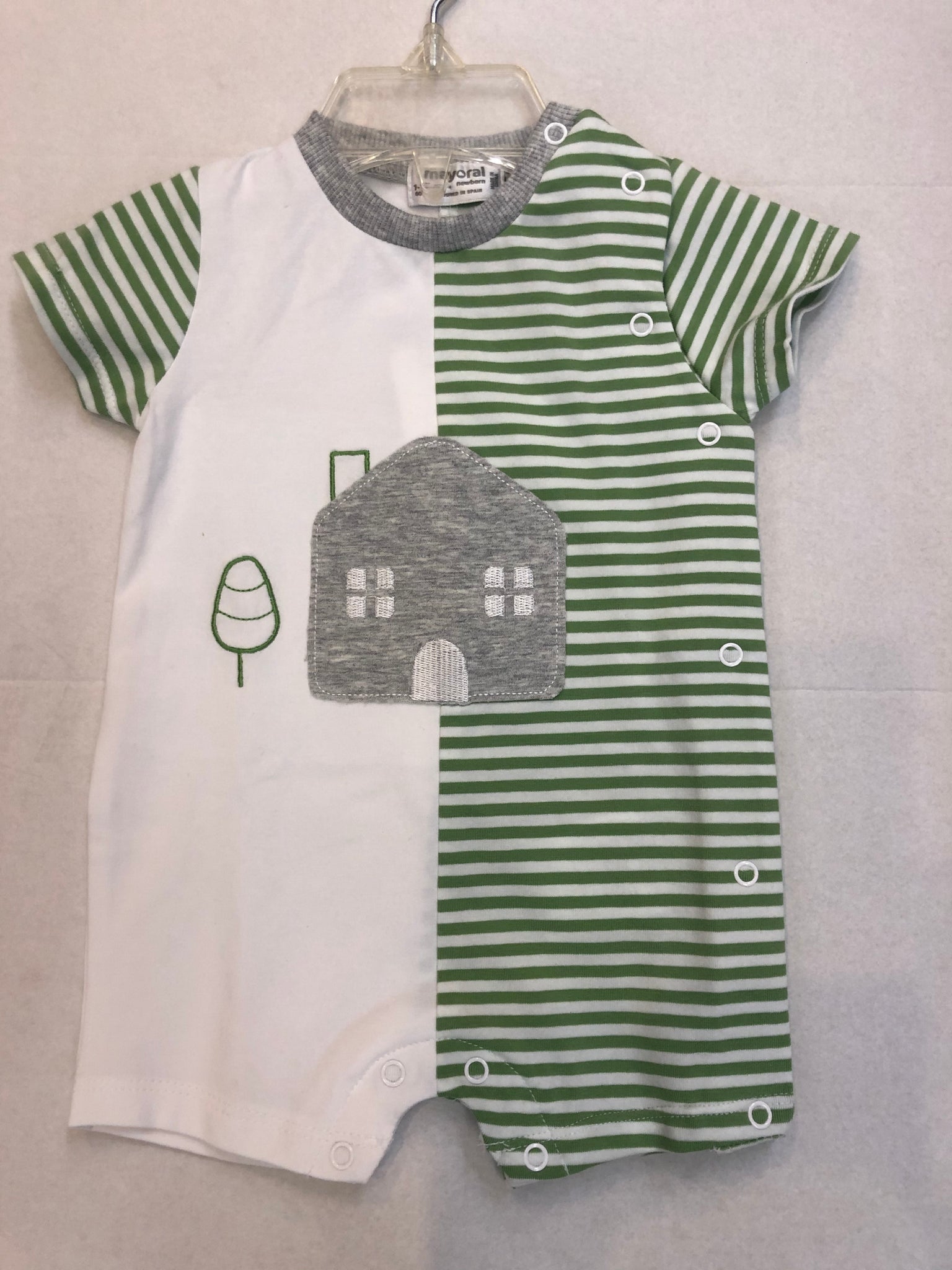 Green Stripe House Romper
