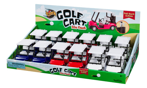 Toysmith - Pull-Back Golf Cart-Toy Car, Die Cast