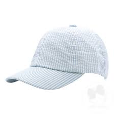 Seersucker Ball Cap-Blue or Pink