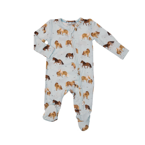 Shetland Ponies 2-way Zipper Footie