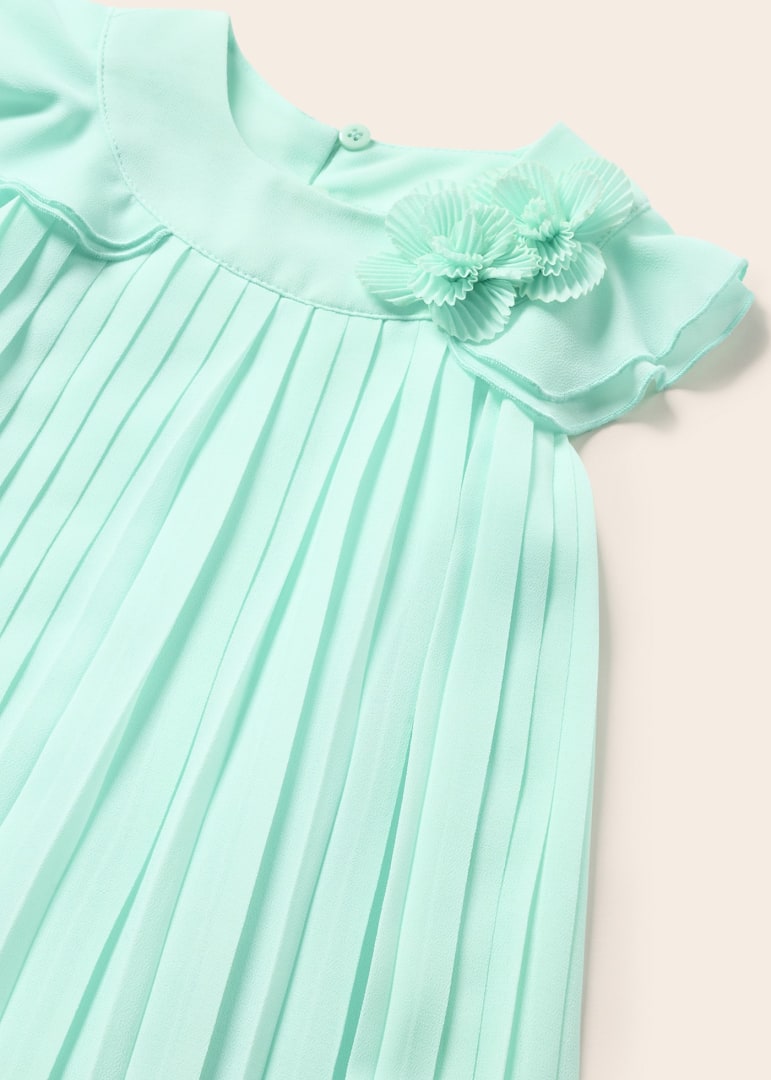 Aqua Pleated Dress