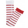 Red & White Stripe Footless Ruffle Tights