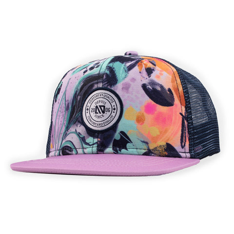 Navy Floral Cap