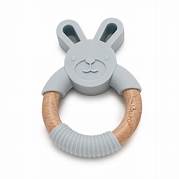 Bunny Silicone and Wood Teether-3 color options