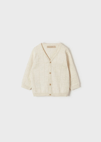 Ivory Windowpane Cardigan Sweater